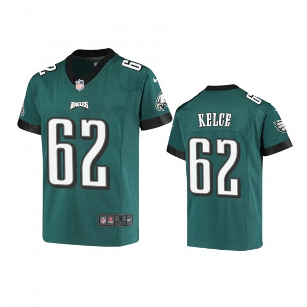 Youth Eagles Jason Kelce Midnight Green Game Jerse...