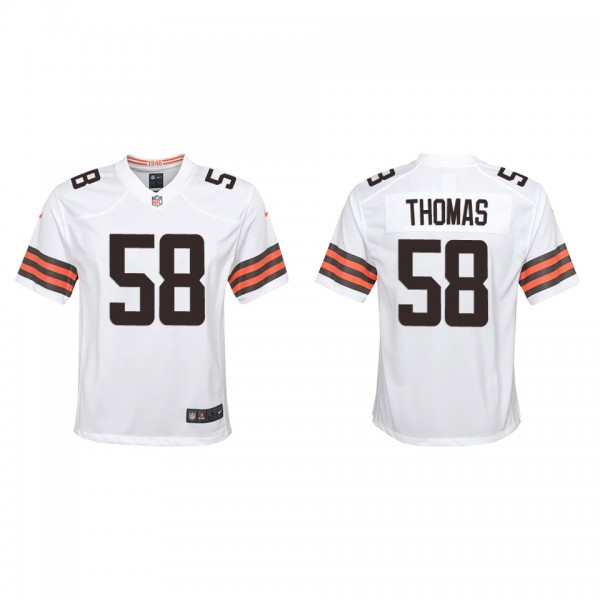 Youth Cleveland Browns Isaiah Thomas White Game Je...