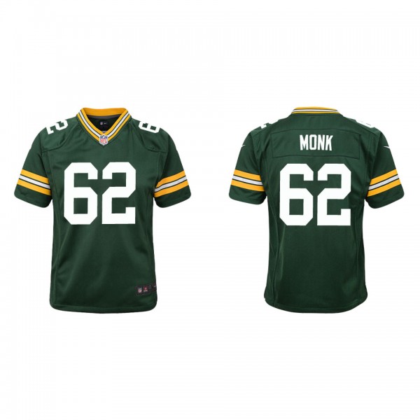 Youth Jacob Monk Green Bay Packers Green Game Jers...