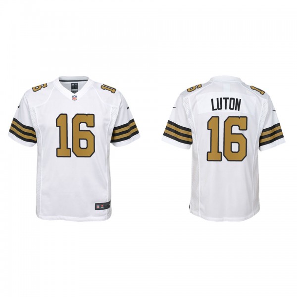 Youth New Orleans Saints Jake Luton White Alternat...