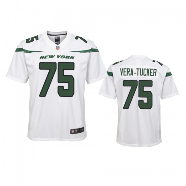 Youth Jets Alijah Vera-Tucker White Game Jersey