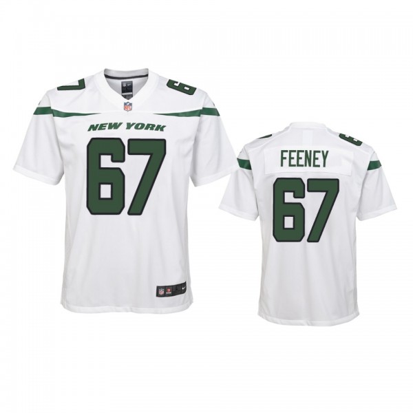 Youth Jets Dan Feeney White Game Jersey