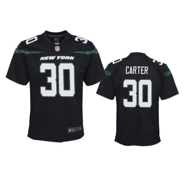Youth Jets Michael Carter Black Game Jersey