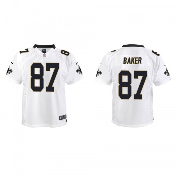 Youth New Orleans Saints Kawaan Baker White Game J...