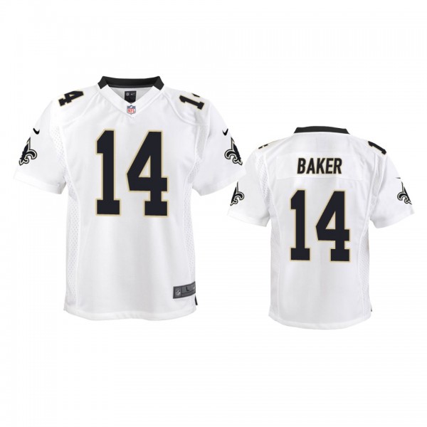 Youth Saints Kawaan Baker White Game Jersey