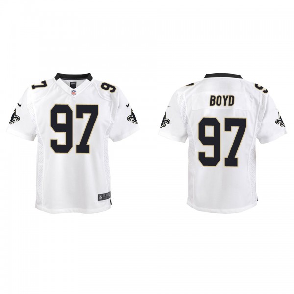 Youth Khristian Boyd New Orleans Saints White Game Jersey