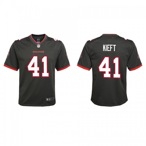 Youth Tampa Bay Buccaneers Ko Kieft Pewter 2022 NFL Draft Alternate Game Jersey