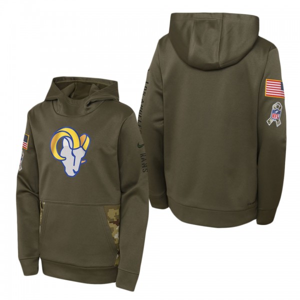Youth Los Angeles Rams Olive 2022 Salute To Servic...