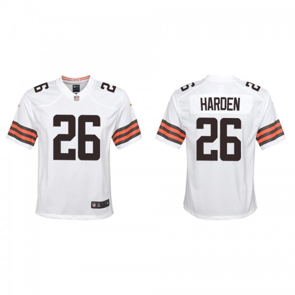 Youth Myles Harden Cleveland Browns White Game Jersey