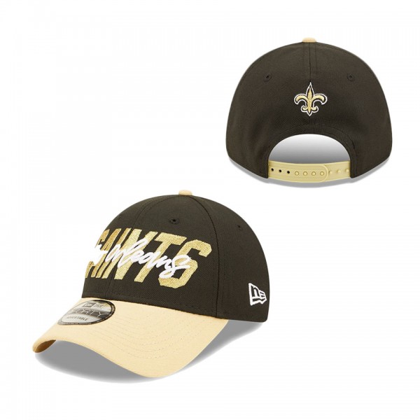 Youth New Orleans Saints New Era Black Gold 2022 NFL Draft 9FORTY Snapback Adjustable Hat