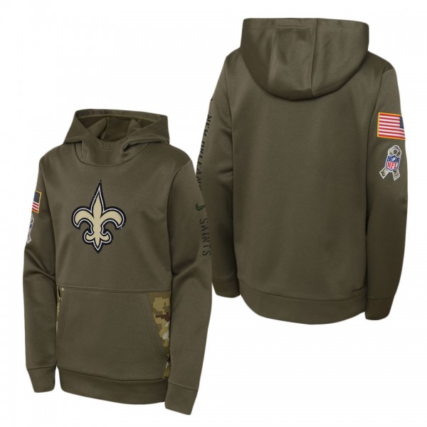 Youth New Orleans Saints Olive 2022 Salute To Serv...