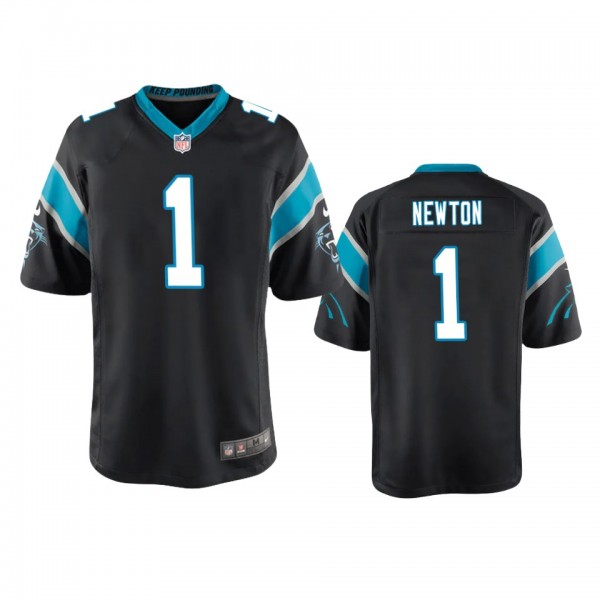 Youth Panthers Cam Newton Black Game Jersey