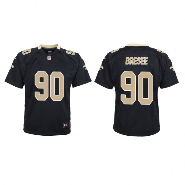 Youth New Orleans Saints Bryan Bresee Black 2023 N...