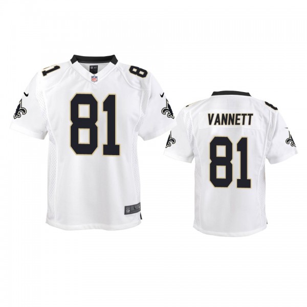 Youth Saints Nick Vannett White Game Jersey