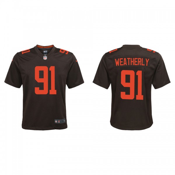 Youth Cleveland Browns Stephen Weatherly Brown Alt...