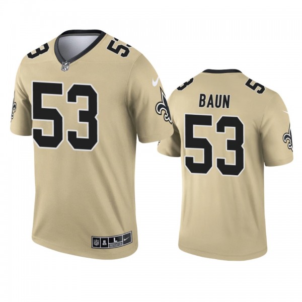 New Orleans Saints Zack Baun Gold 2021 Inverted Le...